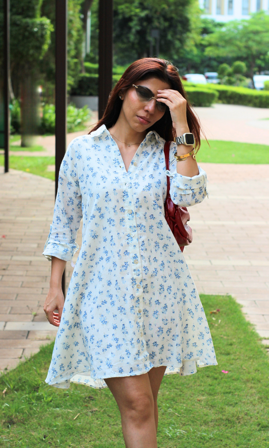 Frosted Flora Shirt Dress
