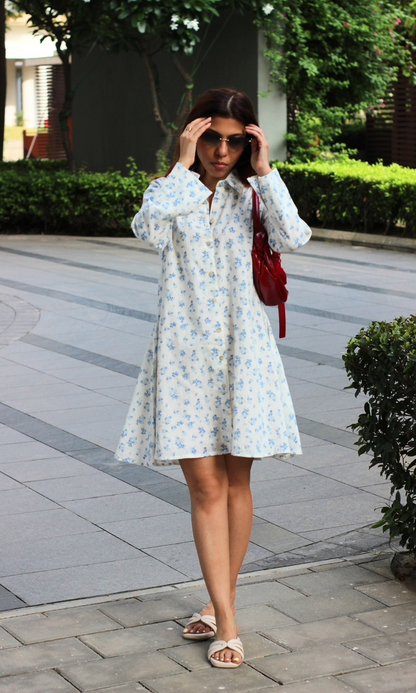 Frosted Flora Shirt Dress