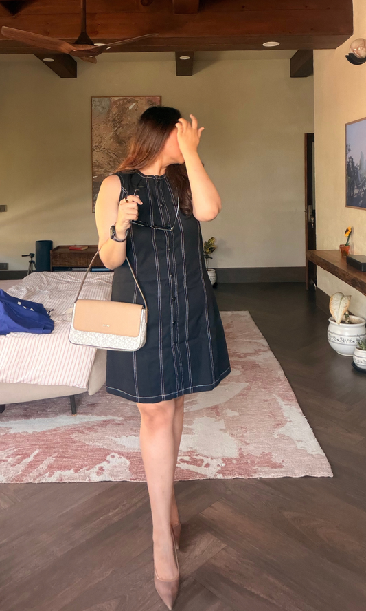 Black Denim Shift Dress
