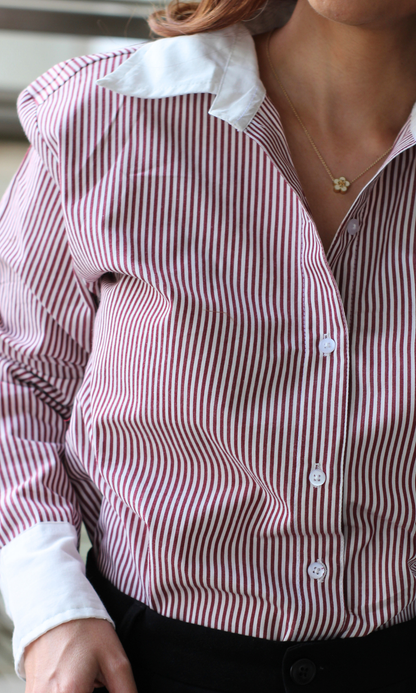 Red Contrast Panel Shirt