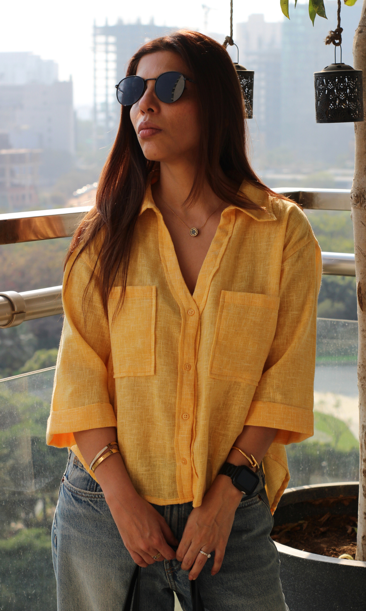 Corn Weave Cropped Shirt