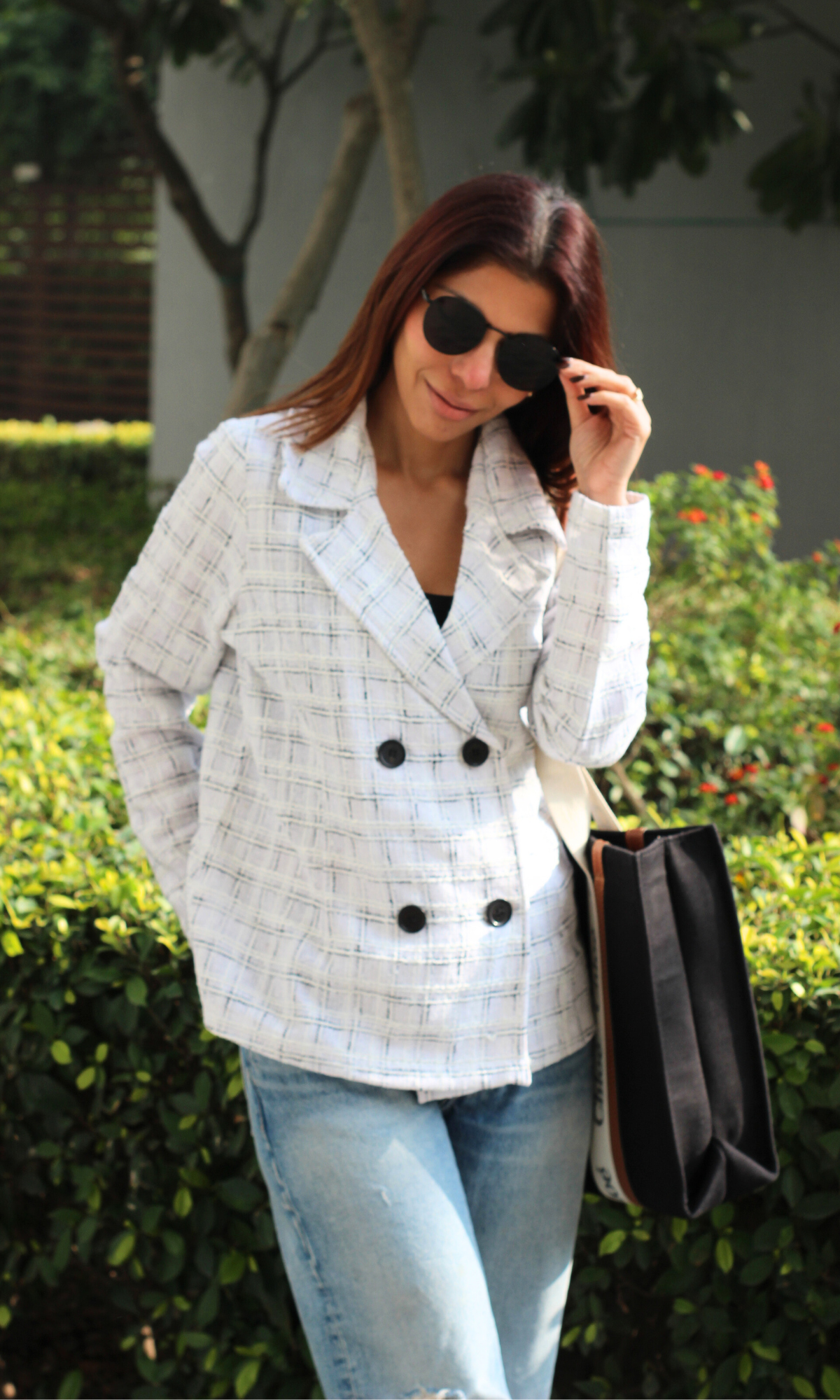 White Check Tweed Jacket