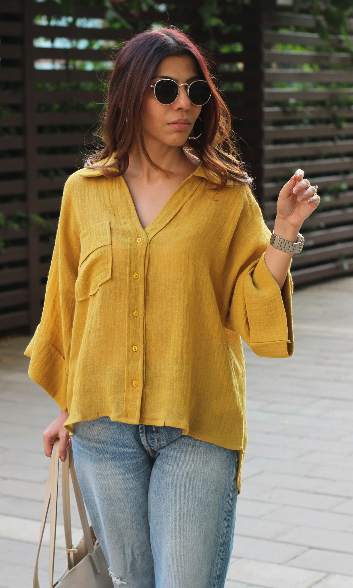 Mustard Textured Shirt