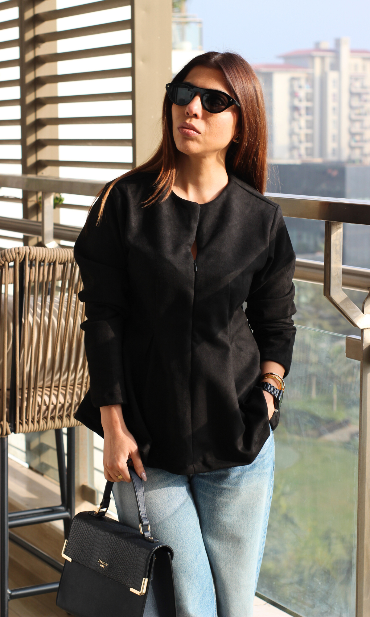 Smoky Black Suede Sleek Top