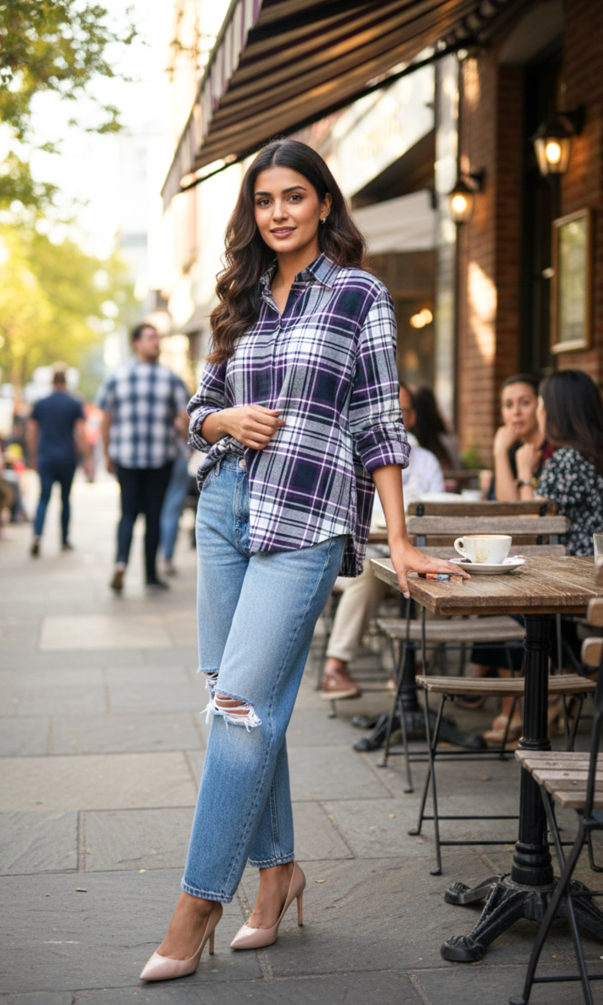 Violet Classic Checked Shirt