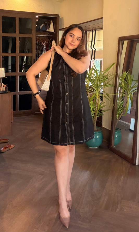 Black Denim Shift Dress