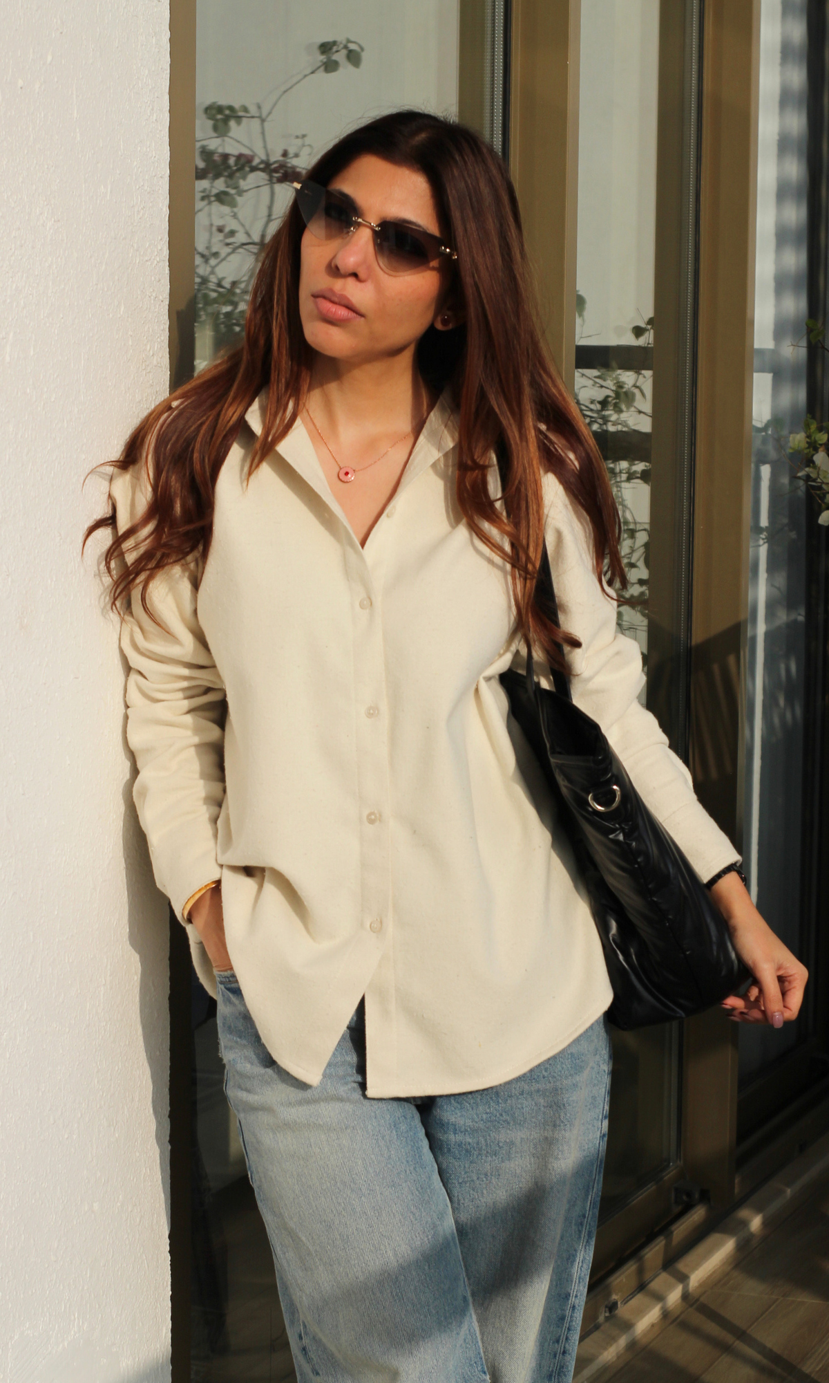 Ecru Brushed Overshirt