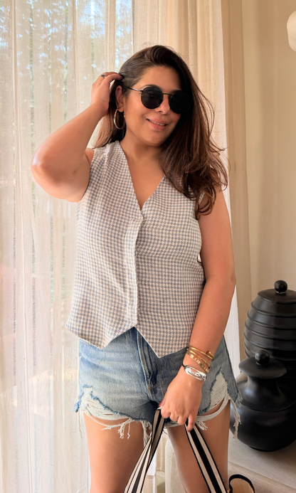 English Blue Checked Cotton