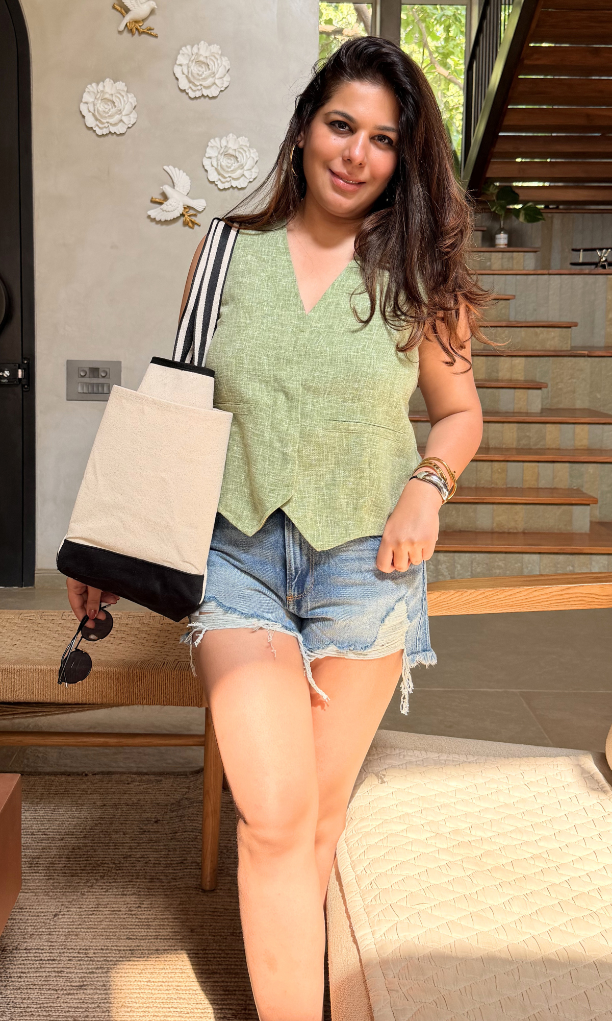 Grass Weave Cotton Waistcoat