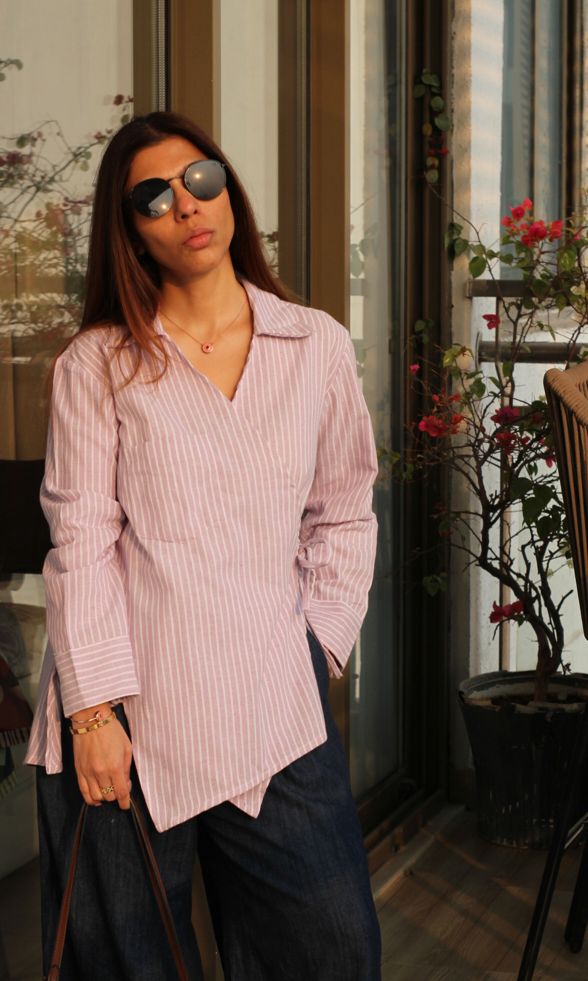 Lavender Parallel Cuts Detail Kimono Top