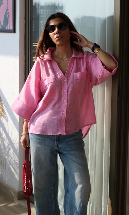 Rose Weave Loose Shirt