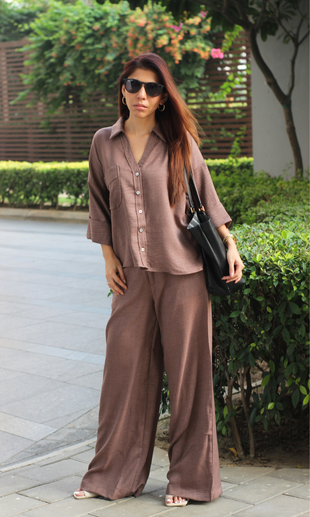 Rose Mauve Loose Shirt and Pants Co-ord