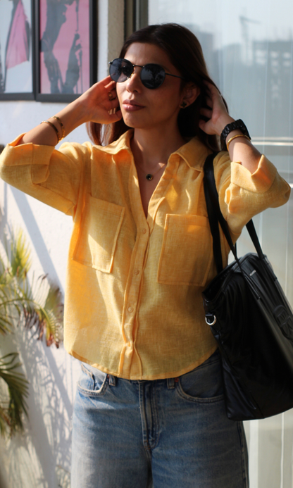 Corn Weave Cropped Shirt