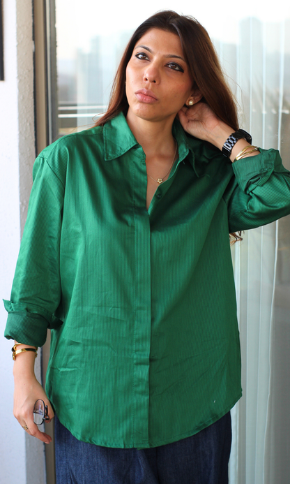 Kelly Silk Striped Loose Shirt