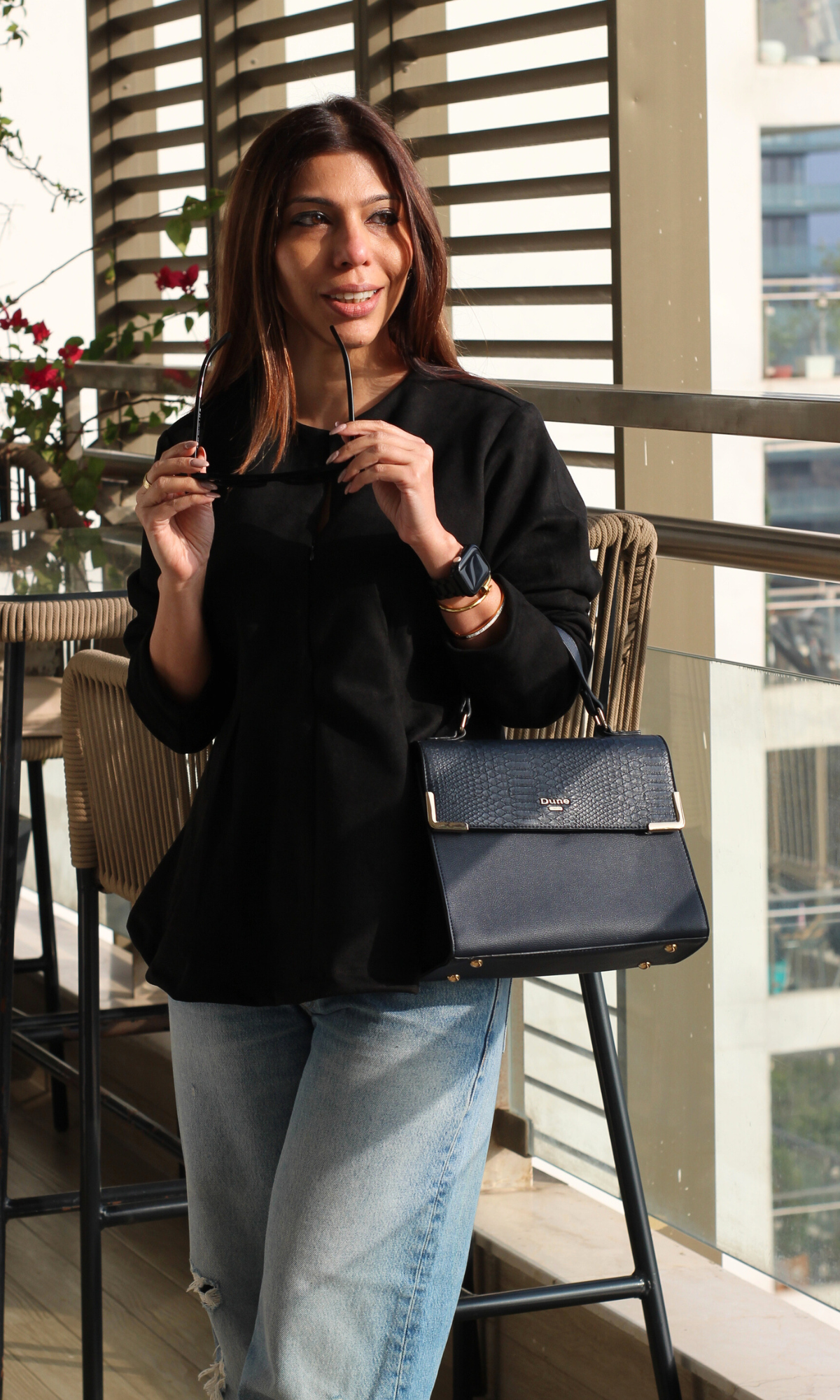 Smoky Black Suede Sleek Top