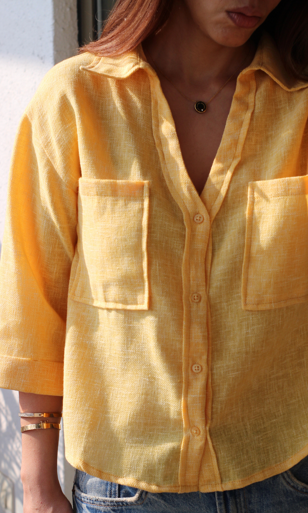 Corn Weave Cropped Shirt
