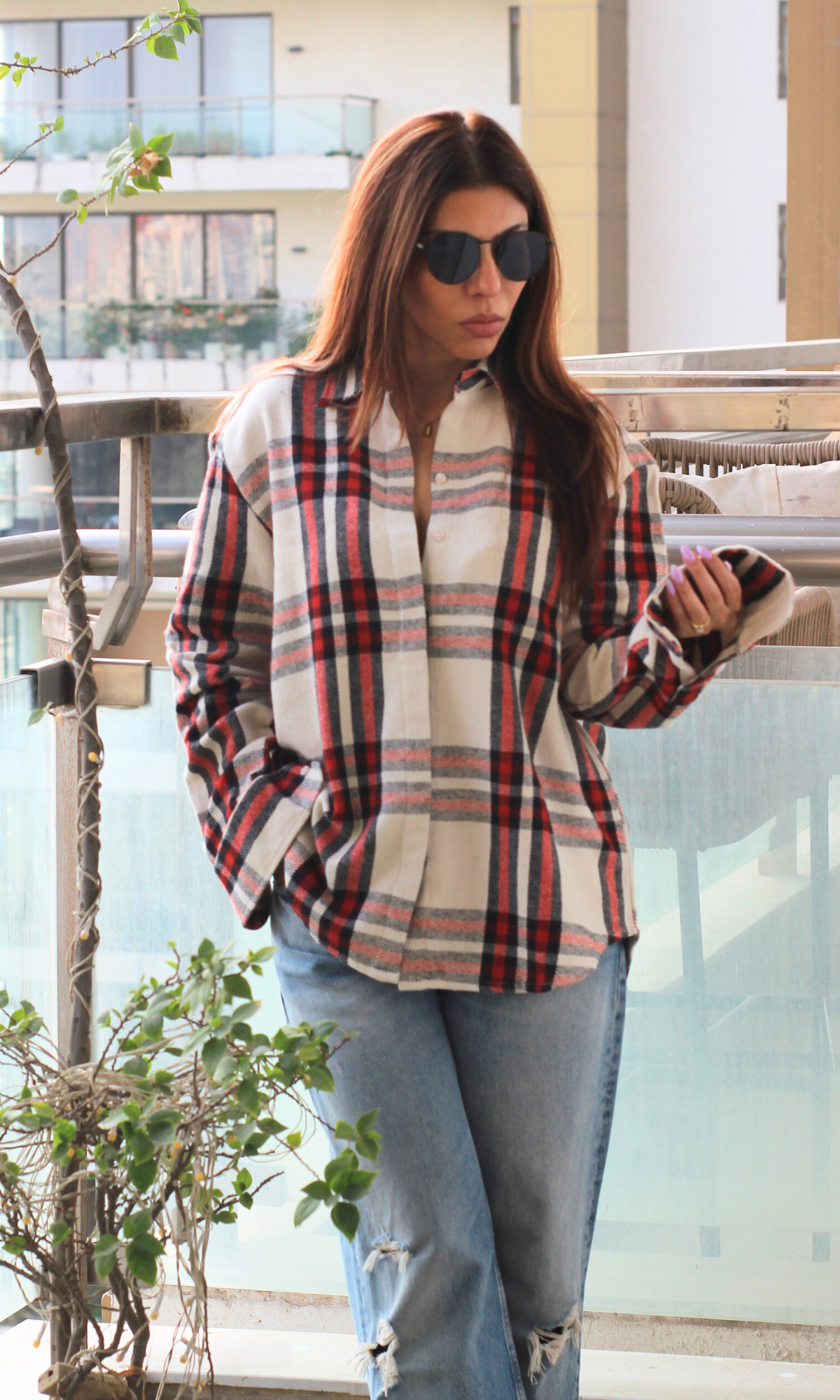 Cherry Plaid Checked Shirt