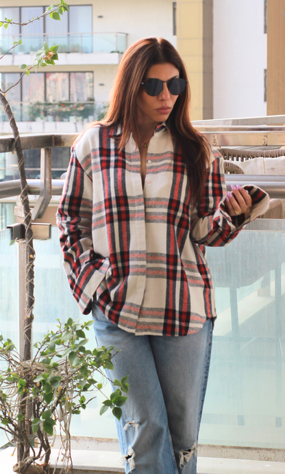 Cherry Plaid Checked Shirt