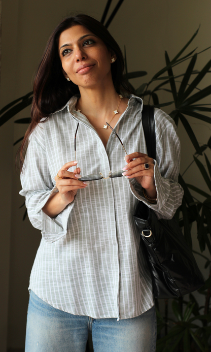 Soft Sage Striped Shirt