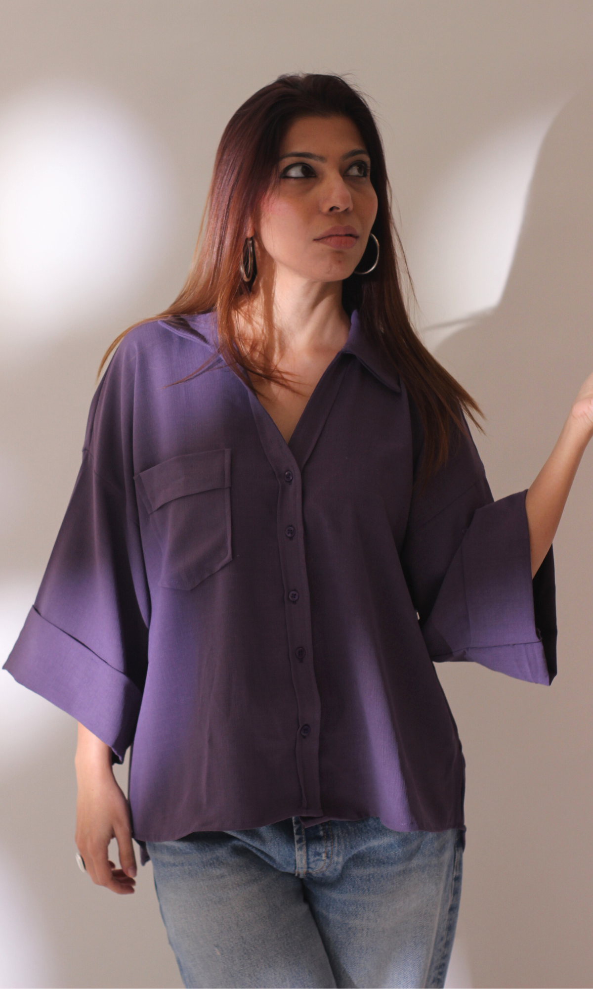 Purple Textured Shirt