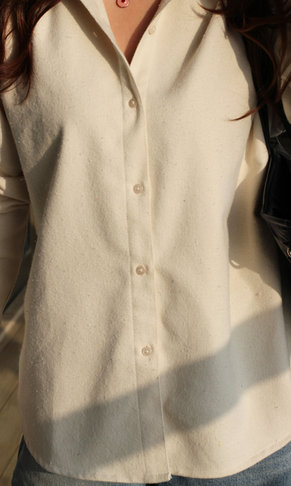 Ecru Brushed Overshirt