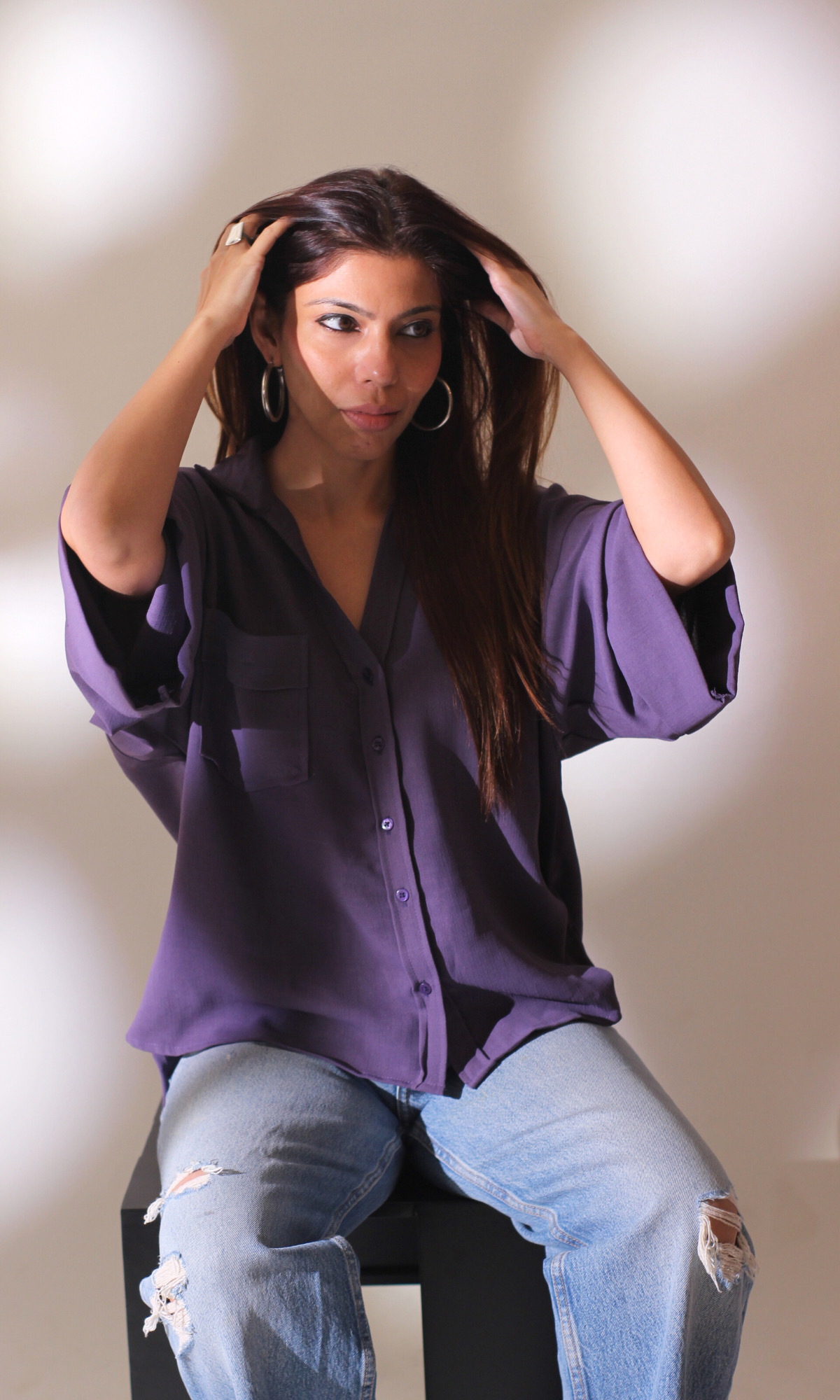 Purple Textured Shirt