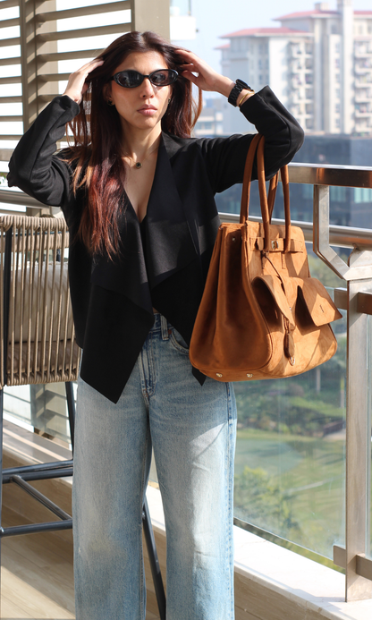 Black Suede Shrug