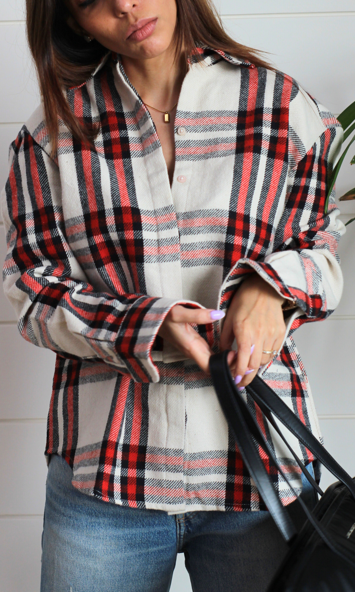 Cherry Plaid Checked Shirt