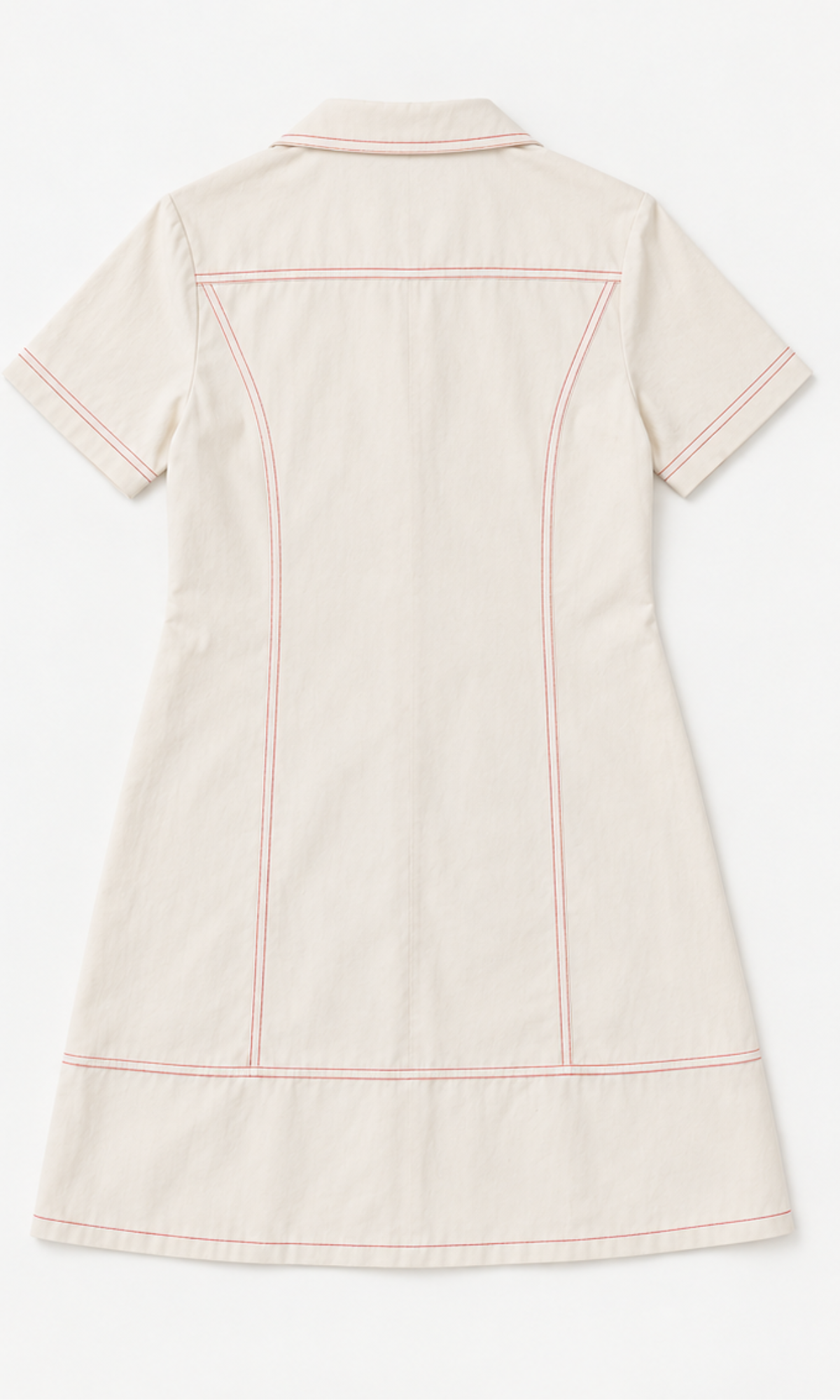 White Denim Thread Detail Dress