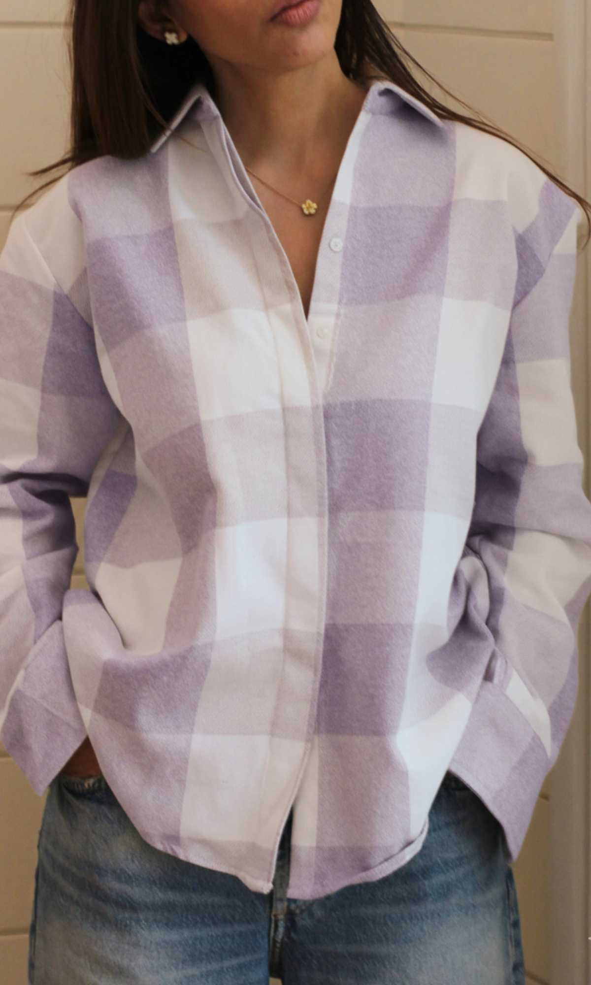 Lavender Ivory Checked Shirt