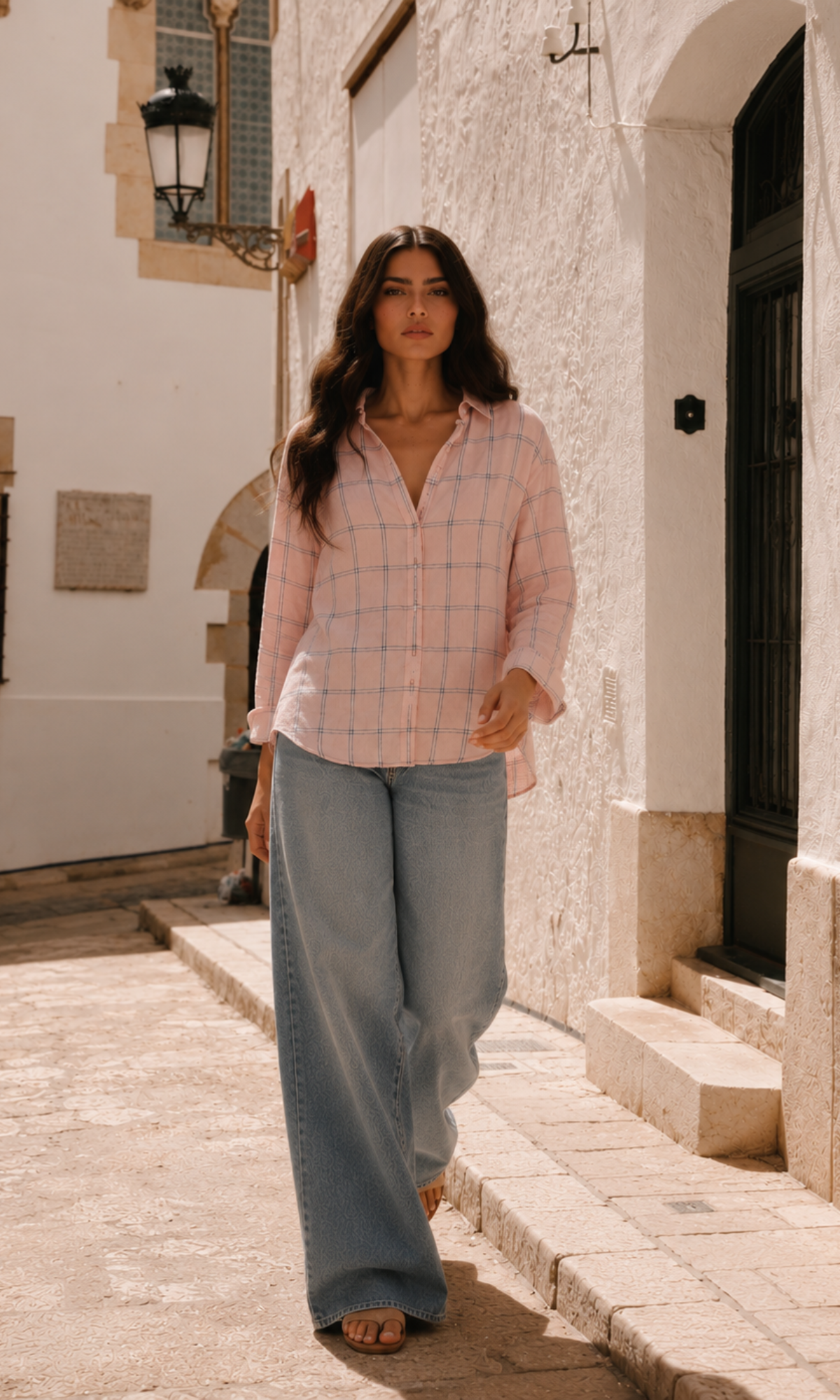 Pink Check Basic Shirt