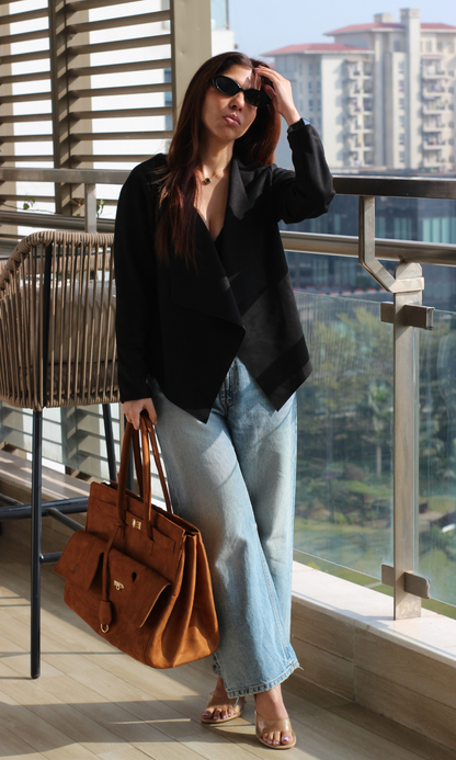 Black Suede Shrug