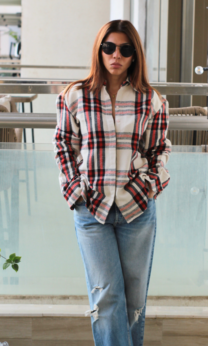 Cherry Plaid Checked Shirt
