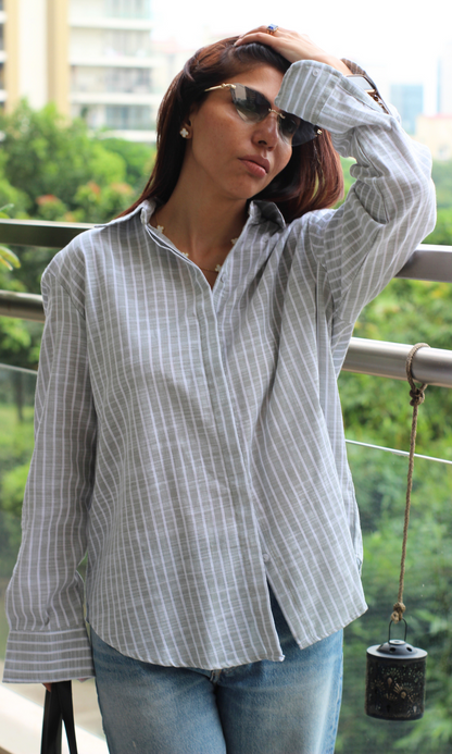 Soft Sage Striped Shirt