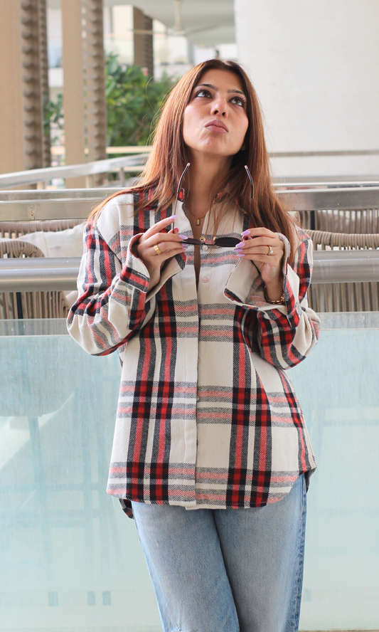 Cherry Plaid Checked Shirt