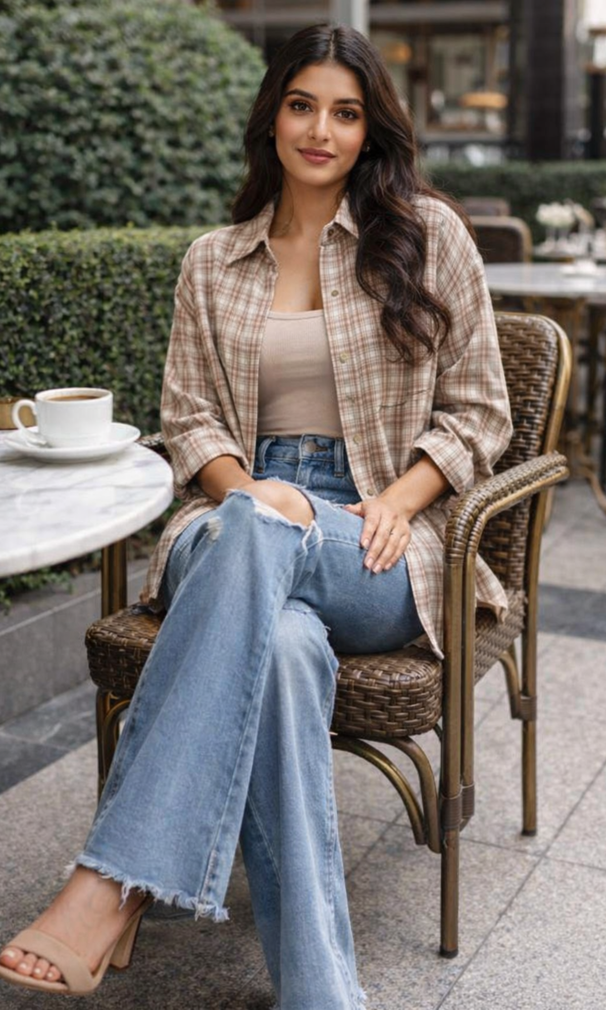 Soft Rose Brew Checked Shirt