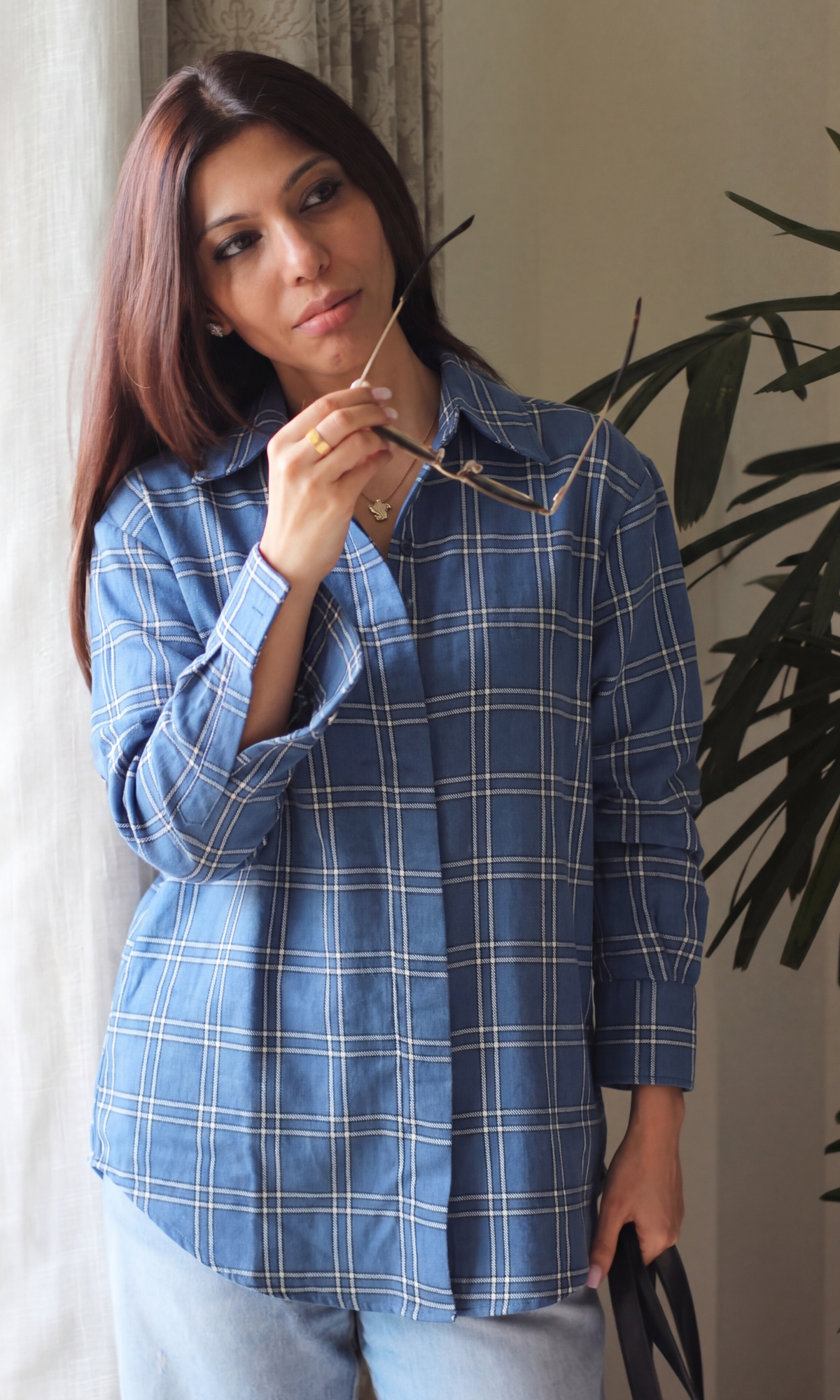 English Blue Checked Shirt