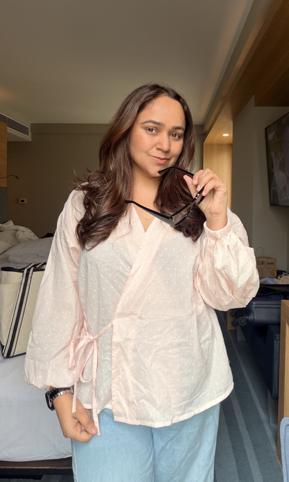Blush Dobby Wrap Top