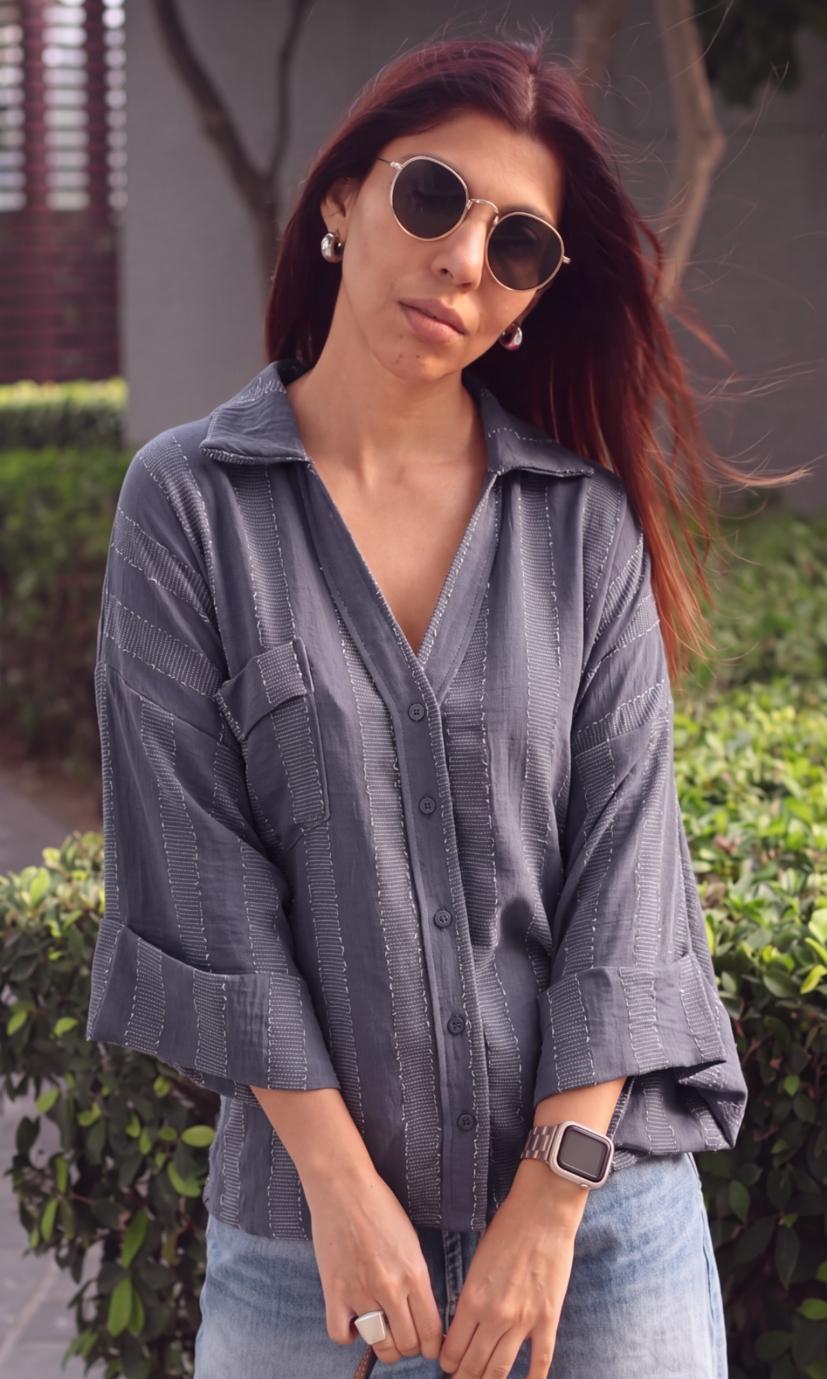 Denim Cotton Blue Camp Shirt