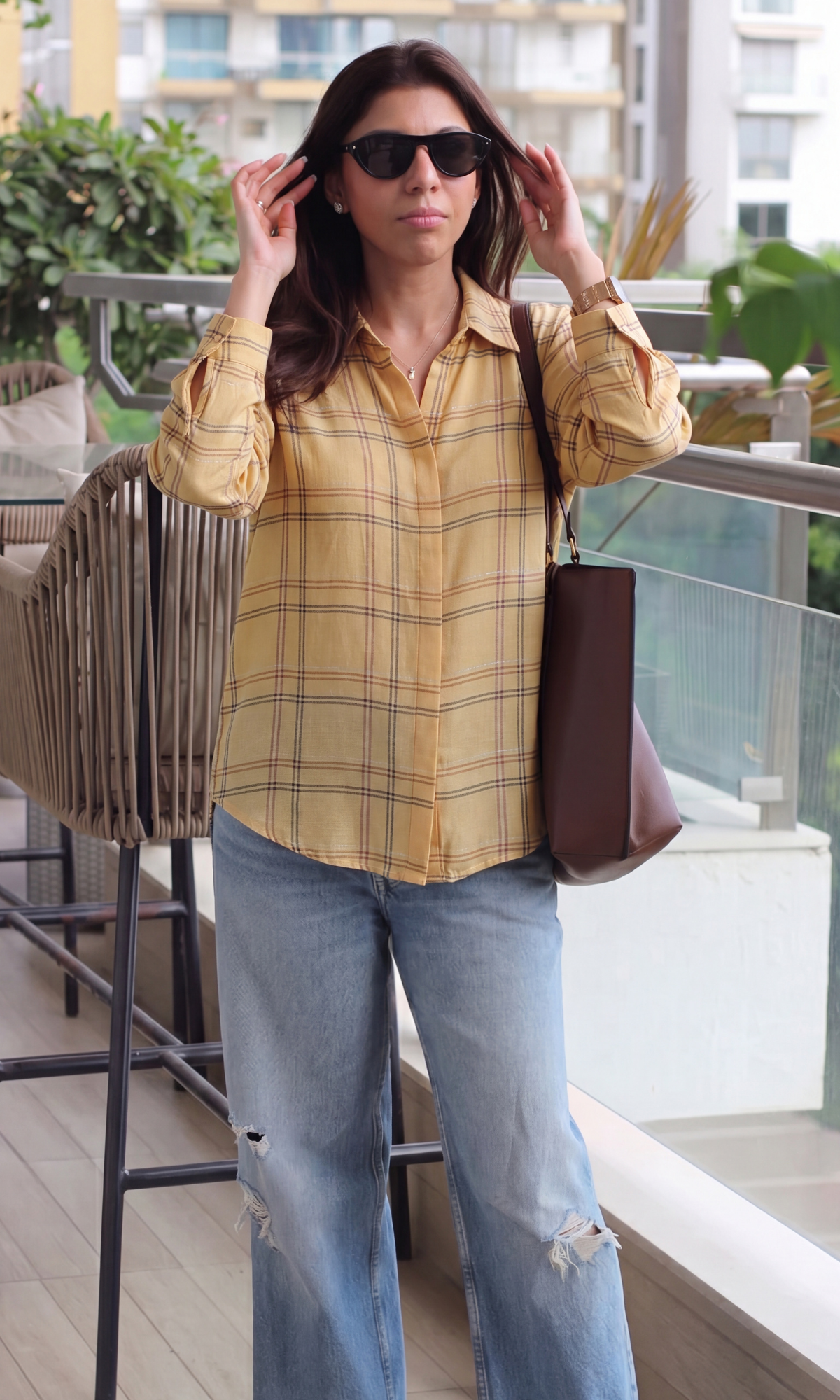Butter Yellow Plaid Shirt