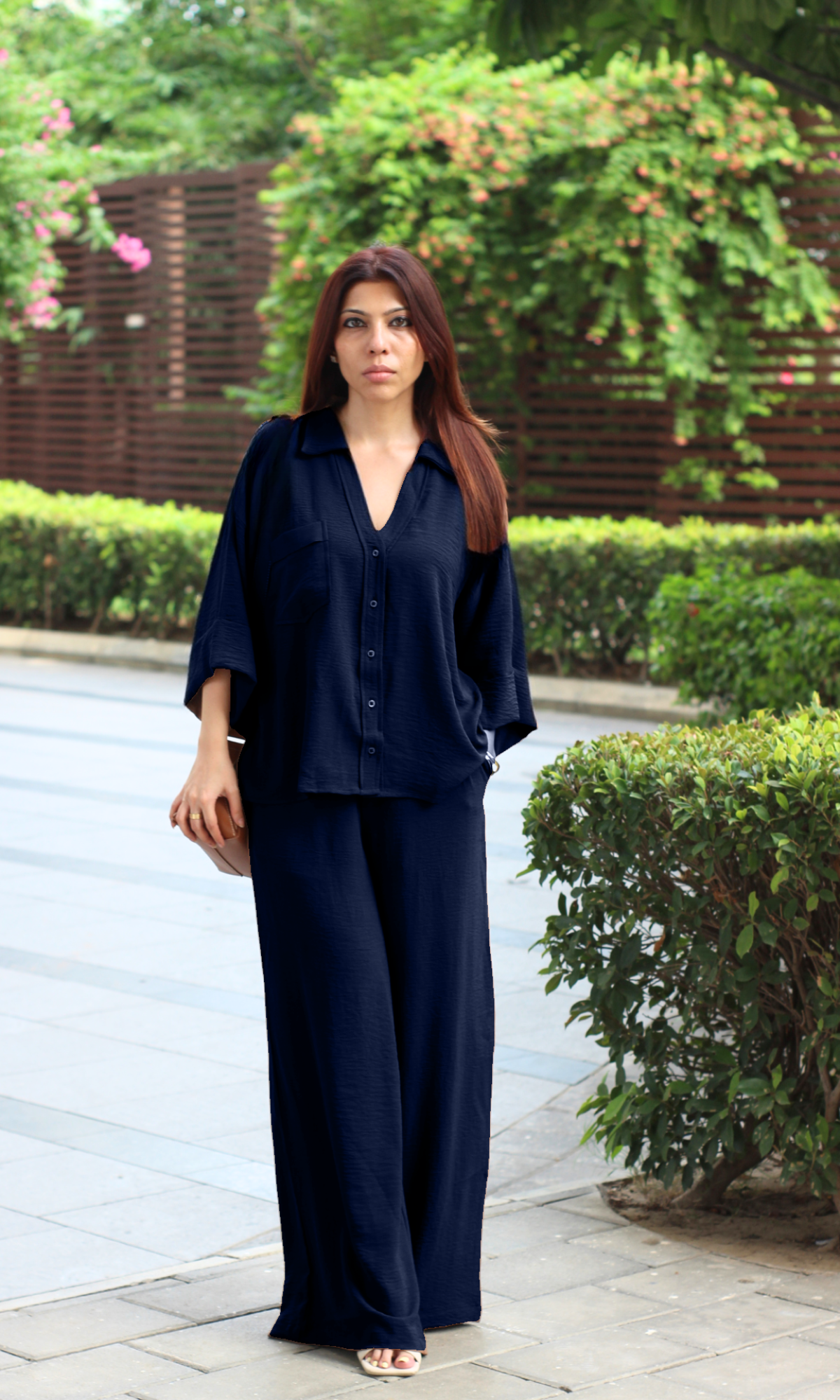 Marine Navy Loose Shirt and Pants Co-ord