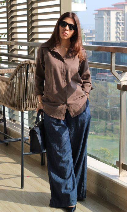 Cocoa Cotton Structured Shirt