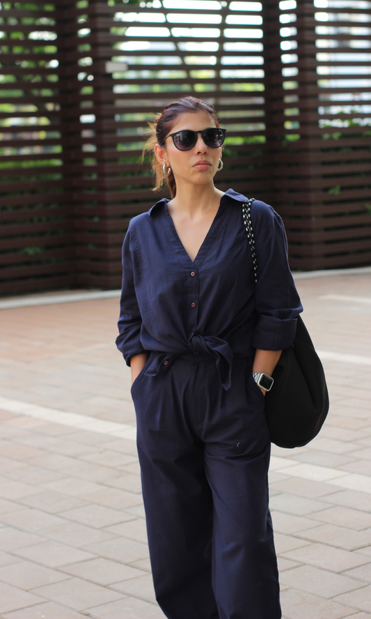 Navy Blue Shirt and Pants Co-ord