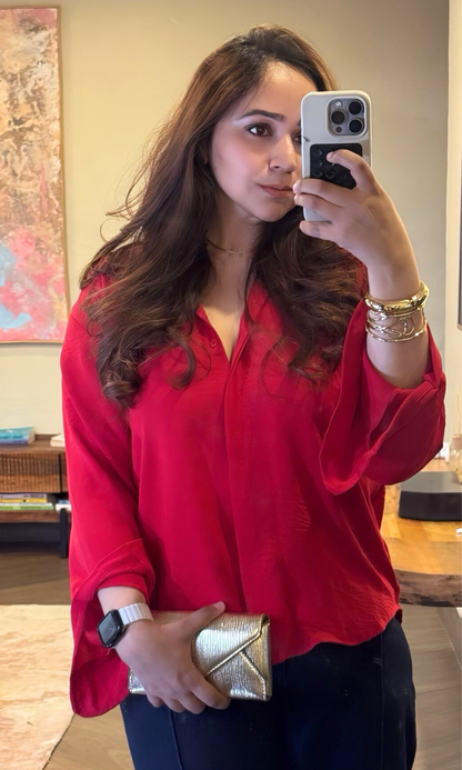 Scarlet Ease Flowing Shirt