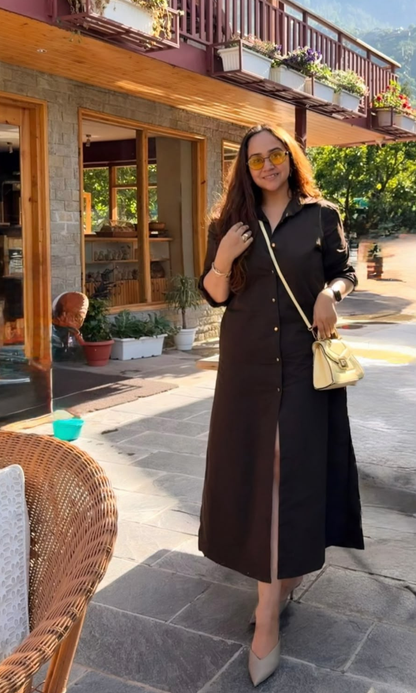 Espresso Brown Shirt Dress