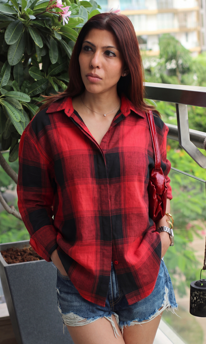 Red Noir Check Shirt