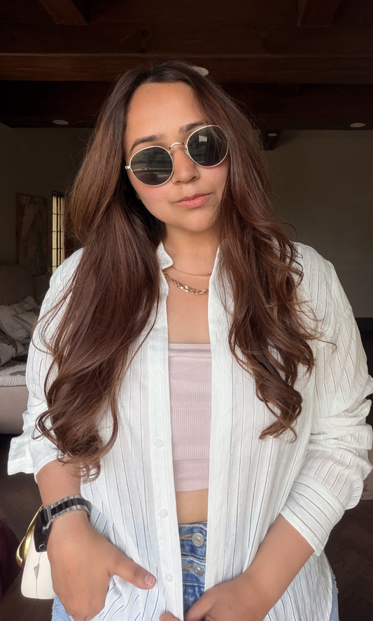 White Line Semi-Sheer Shirt