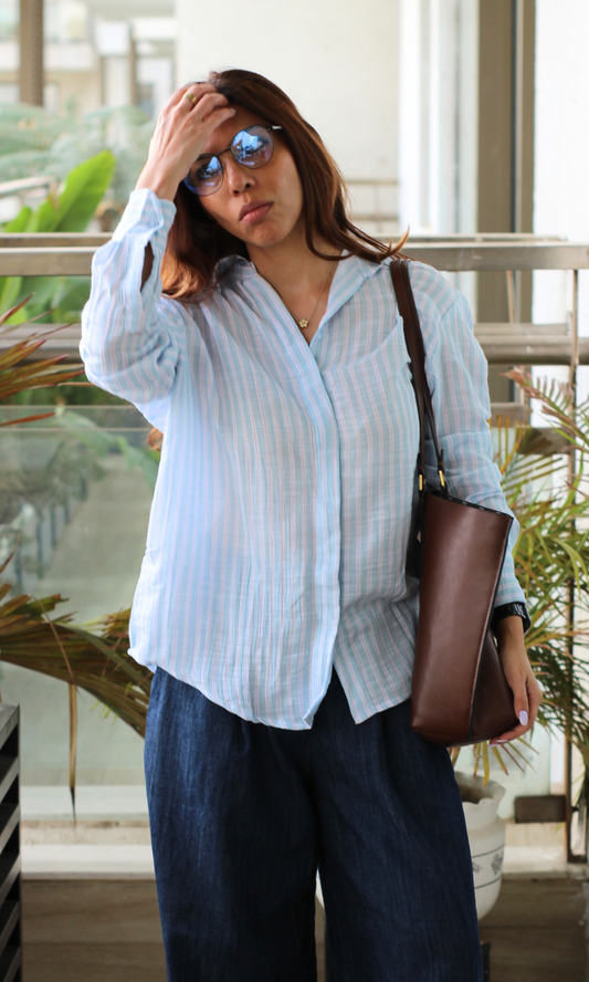 Sky Purple Striped Shirt