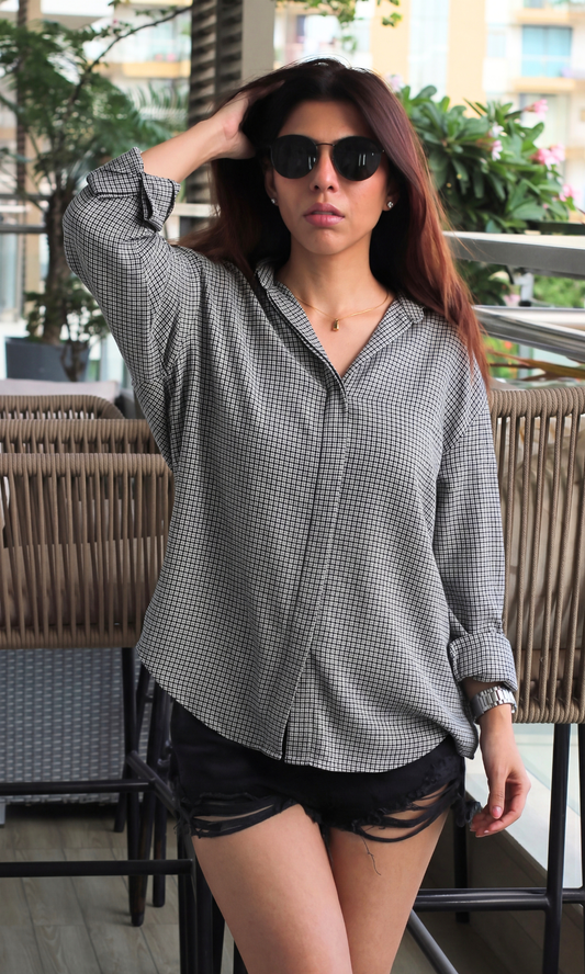 Black Micro-Check Shirt