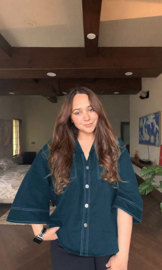 Thread Detail Deep Green Shirt